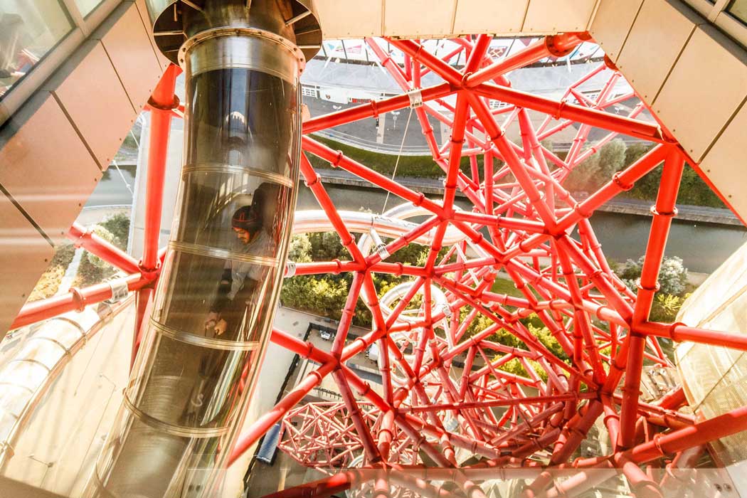 The slide is what sets the ArcelorMittal Orbit apart from other observations decks. (Photo © ArcelorMittal Orbit)