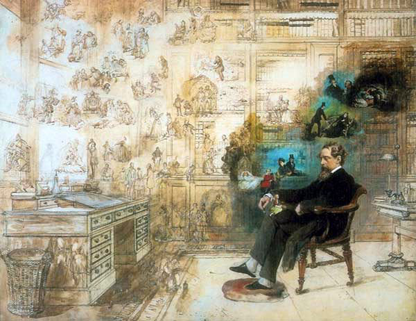 Dickens' Dream (1875) by Robert William Buss (1804–1875)