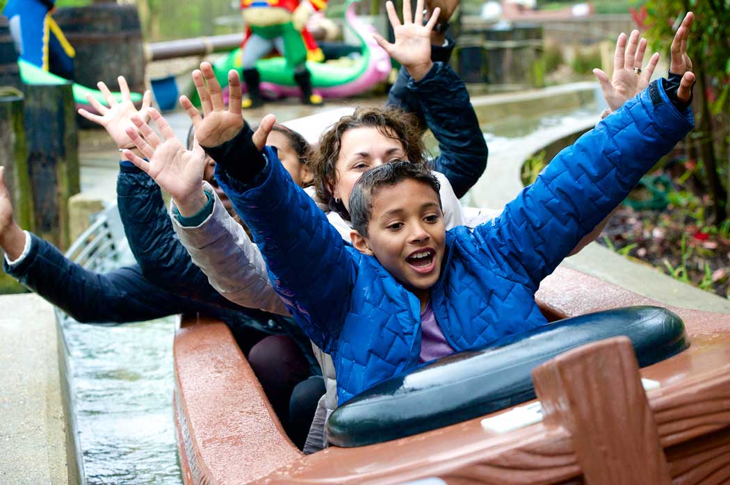 The Pirate Falls Treasure Quest log flume ride is one of the most popular rides at Legoland Windsor. It is suitable for most ages except the very young. (Photo © Legoland Windsor)