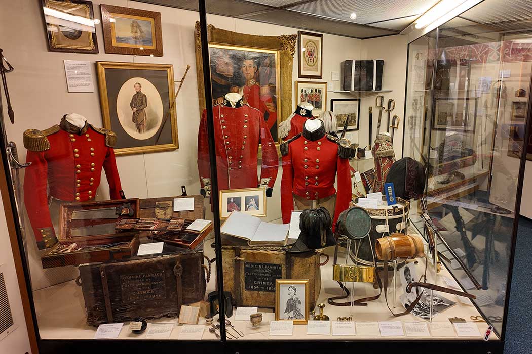 Exhibits at the Guards Museum include uniforms from the 17th century to the present day. (Photo © 2024 Rover Media Pty Ltd)