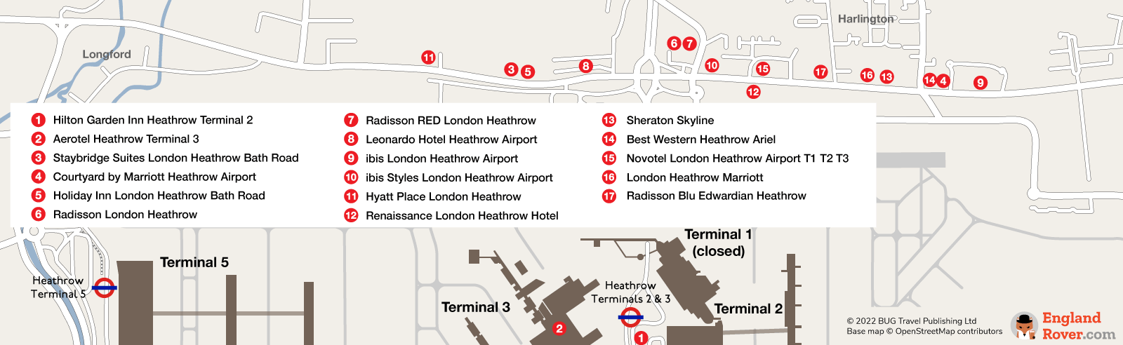 Hotels near London Heathrow Airport terminals 2 and 3