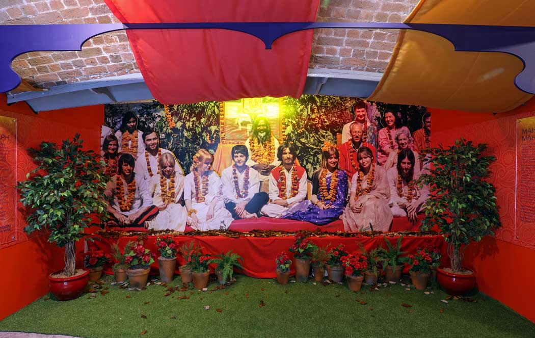 The Beatles in India exhibition at The Beatles Story in Liverpool celebrates the 50th anniversary of The Beatles visit to Rishikesh in India. The exhibition is running for two years from February 2018. (Photo © The Beatles Story, Liverpool).