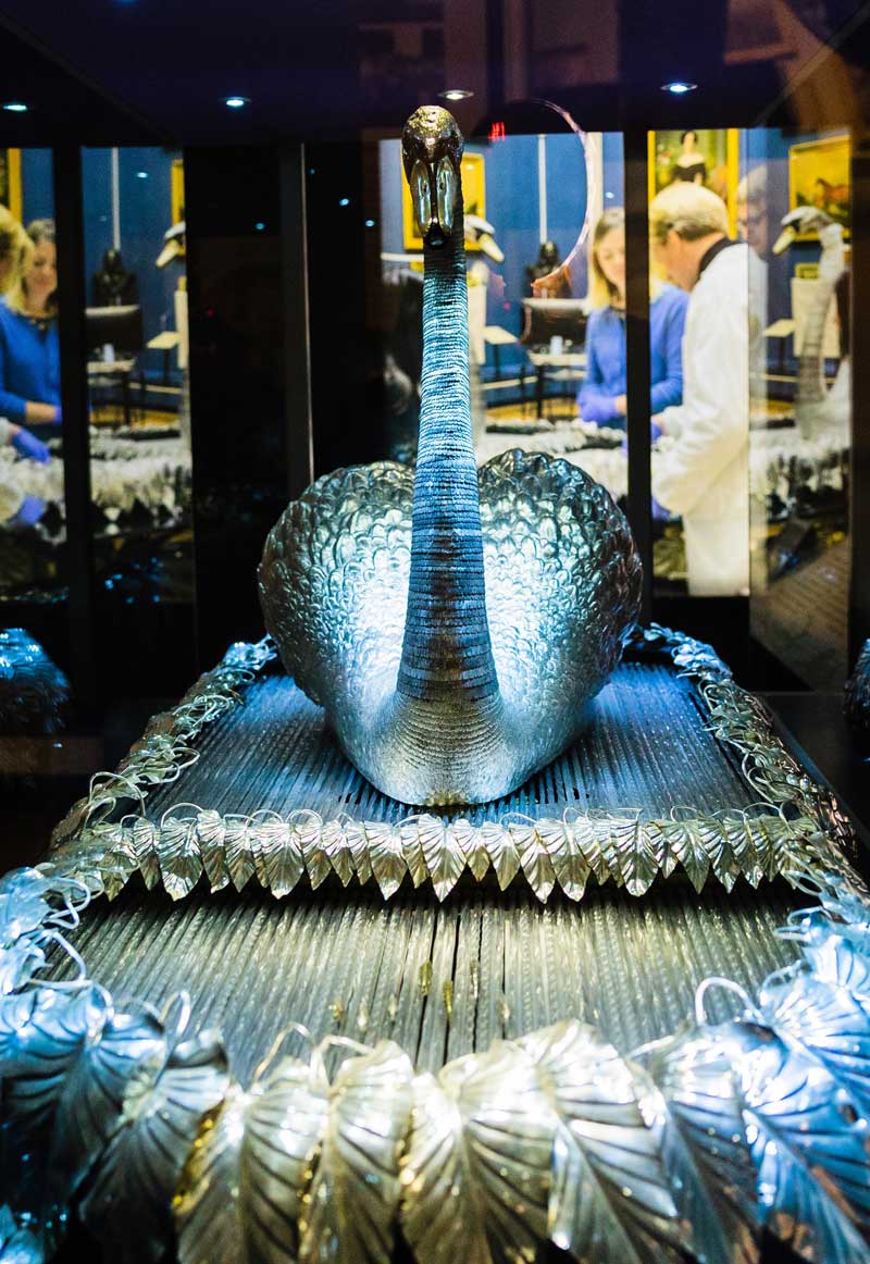 The Silver Swan is the museum’s most well-known exhibit. This 18th-century automaton contains 2,000 moving parts with a performance where the swan appears to swim in water, turn its head and preen itself. (Photo: Bowes Museum)