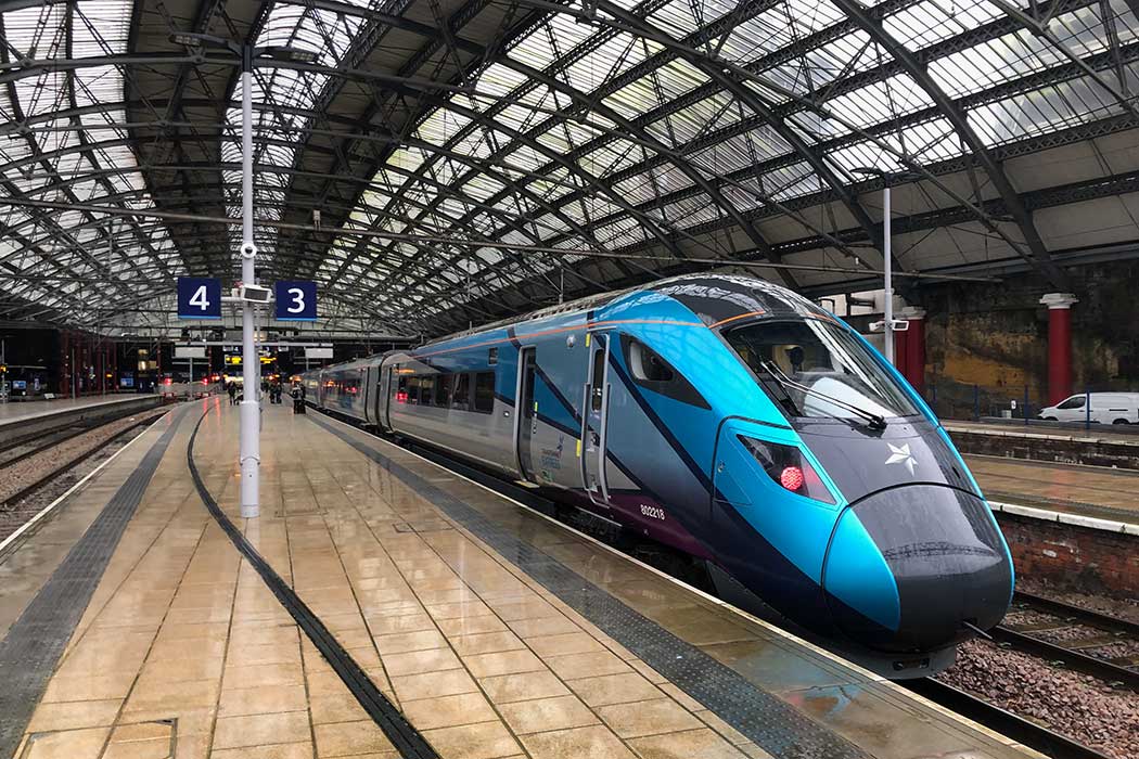 A TransPennine Express train at Liverpool Lime Street railway station. (Photo © 2024 Rover Media)