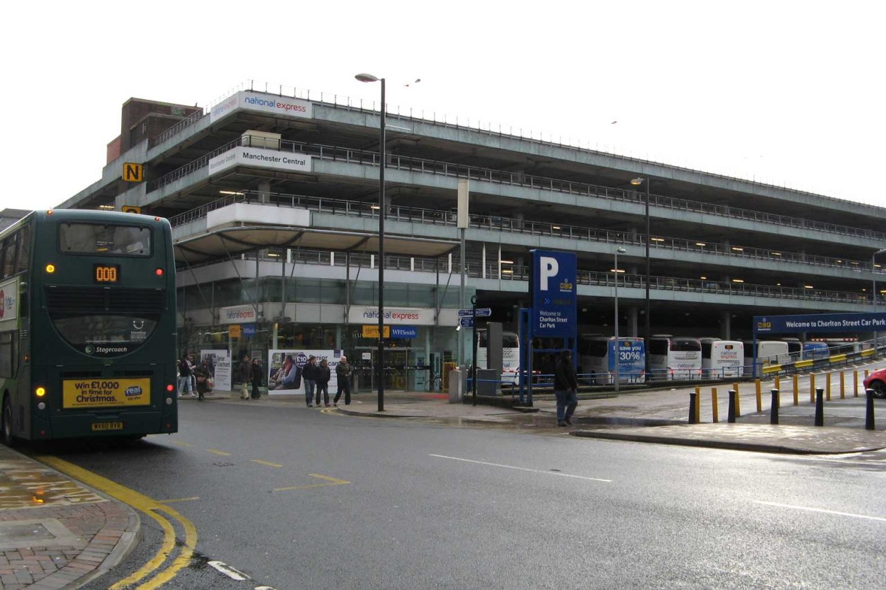 Manchester Chorlton Street coach station (also known as Manchester Central Coach Station) in Manchester (Photo: Josie Campbell [CC BY-SA 2.0])