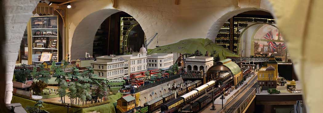 The 0-gauge model railway layout is one of the highlights of a visit to the Brighton Toy and Model Museum in Brighton, East Sussex (Photo: Eric Baird [CC BY-SA 4.0])