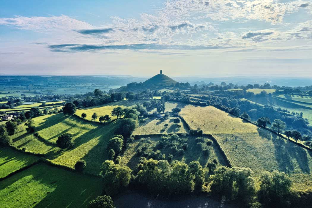 Glastonbury Tor is a conical-shaped hill just a short walk from the centre of Glastonbury