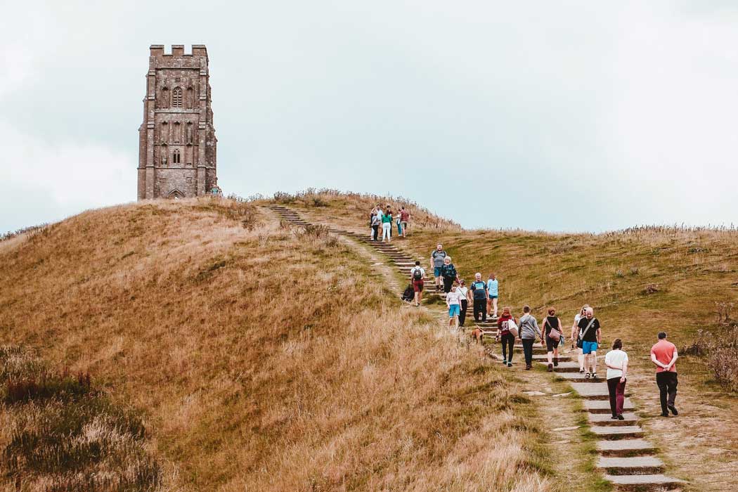 The path to the summit of Glastonbury Tor