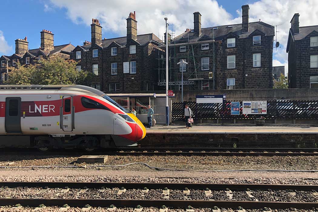 Harrogate serves the local line connecting Leeds with York and it also serves long-distance trains to Edinburgh and London Kings Cross. (Photo © 2025 Rover Media)