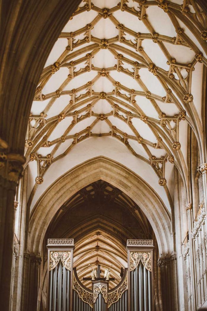 Two different examples of vaulted ceilings at Wells Cathedral. (Photo by Annie Spratt on Unsplash)