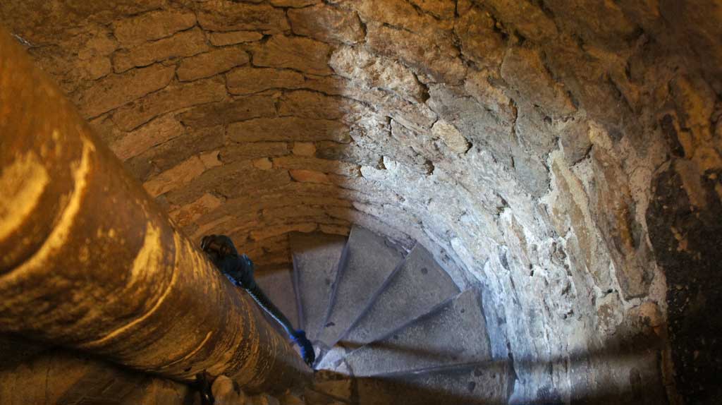 The 13th-century church tower of the University Church of St Mary the Virgin in Oxford is reached via a narrow medieval spiral staircase that some people may find claustraphobic (Photo: James Mitchell [CC BY-SA 2.0])