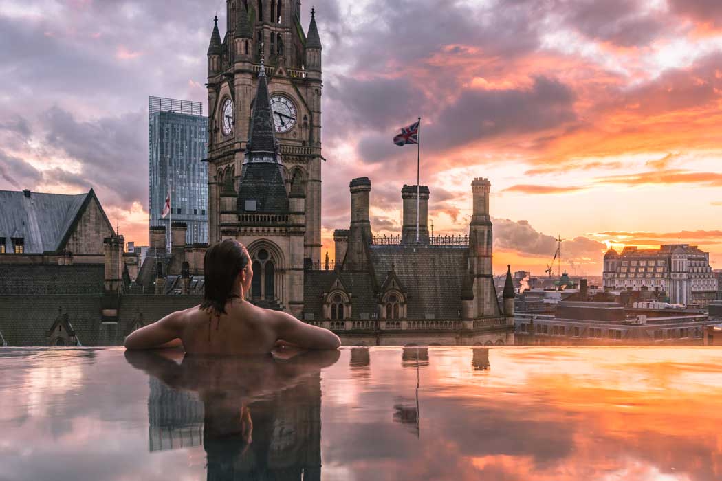 The infinity spa pool at the King Street Townhouse hotel in Manchester