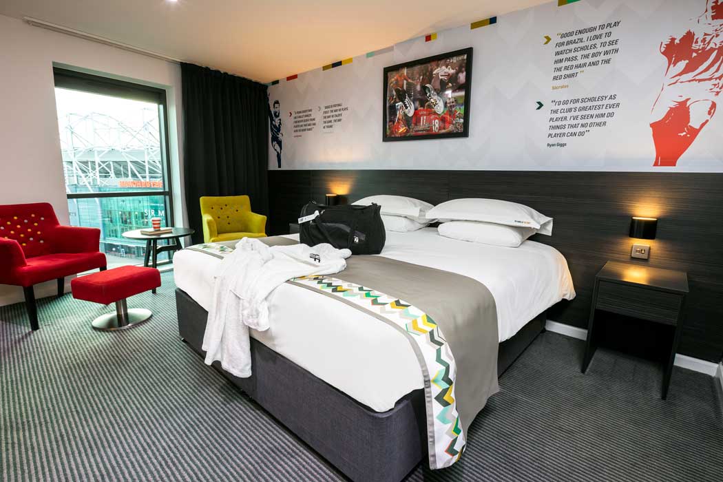 The football theme is dialled up a notch in the hotel’s ‘Class of 92’ rooms. (Photo: Marriott)