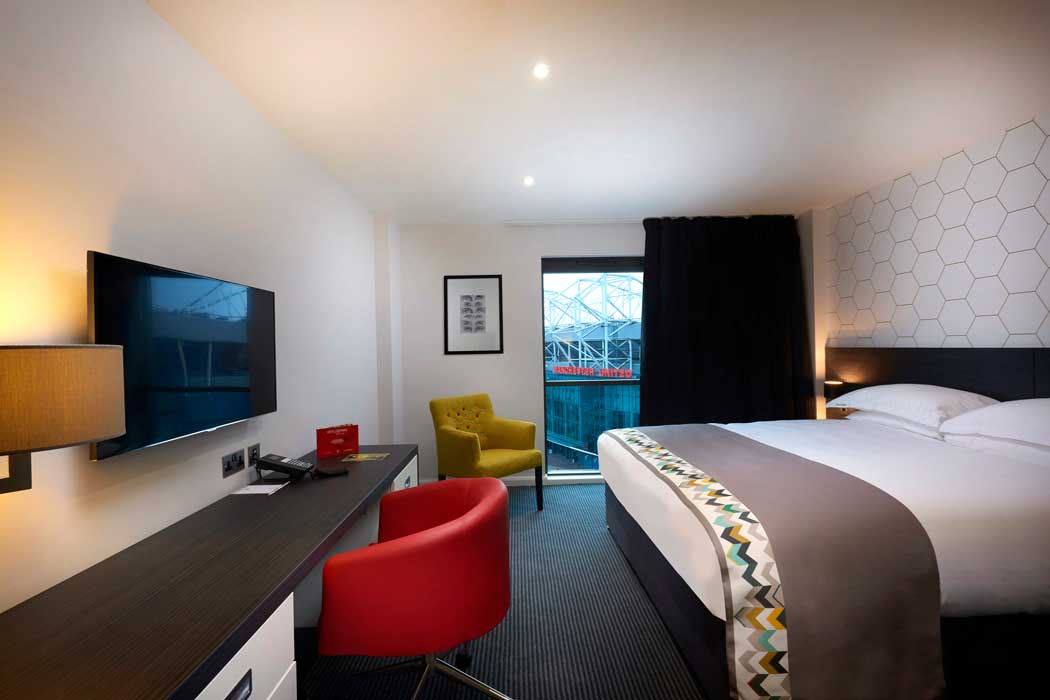 A standard king room at Manchester’s Hotel Football. (Photo: Marriott)