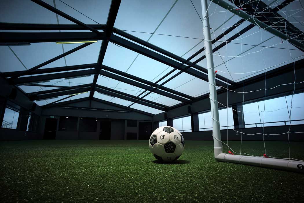 The hotel’s Heaven rooftop space features a five-a-side football pitch. (Photo: Marriott)