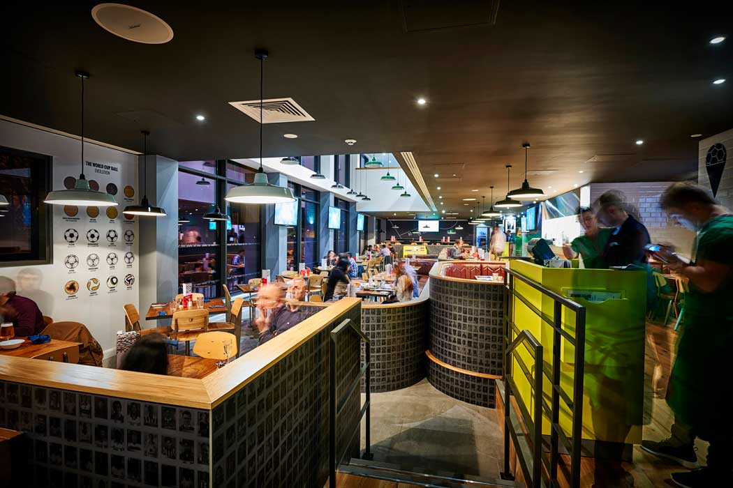 The hotel’s football-themed Cafe Football restaurant. (Photo: Marriott)