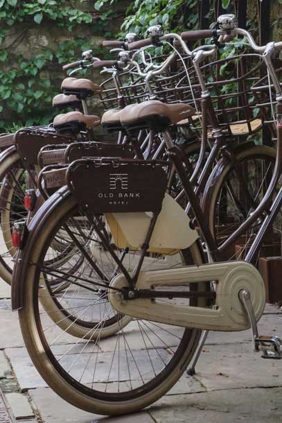 Guests at the Old Bank Hotel are able to use the hotel's bicycles to explore Oxford