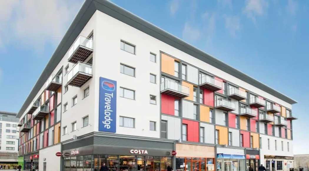 The Travelodge London Wembley High Road hotel is near Wembley Stadium in London’s northwestern suburbs. It has excellent transport connections into central London and it is a good value place to stay if there are no events on at Wembley. (Photo: Travelodge)