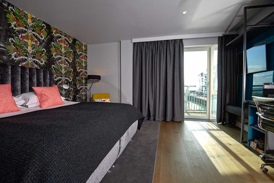 A Mal Club sea view room at the Malmaison Brighton hotel. Mal Club rooms are a step up from Malmaison's standard rooms offering more space and nicer decor.