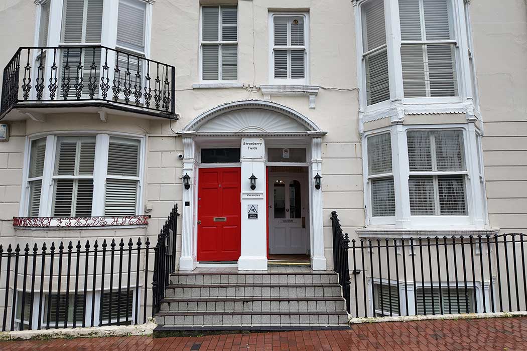 Strawberry Fields is a small boutique hotel housed inside a pair of Victorian-era townhouses on New Steine in Brighton’s vibrant Kemptown neighbourhood. (Photo © 2024 Rover Media Pty Ltd)