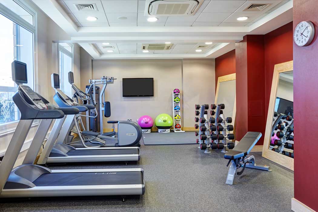 The fitness centre at the Hilton Garden Inn London Heathrow Airport hotel. (Photo © 2019 Hilton)