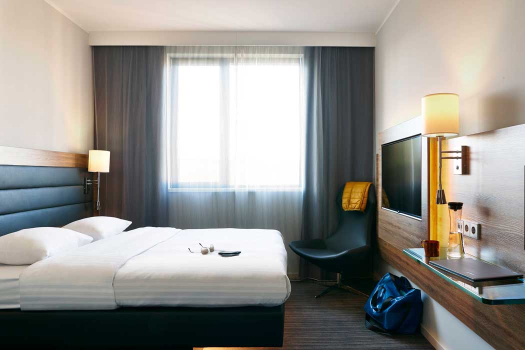 A double room at the Moxy London Heathrow hotel. (Photo: Marriott)