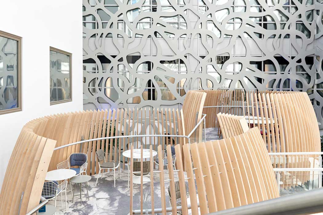 The hotel has a stylish atrium area with semi-private sky pods, which are a perfect spot for a small meeting. (Photo: ALL – Accor Live Limitless)