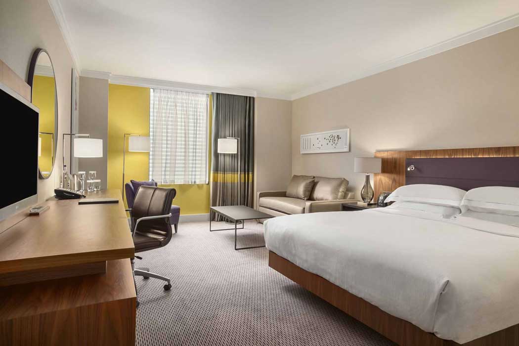 A deluxe room at the Hilton London Wembley hotel. (Photo © 2019 Hilton)