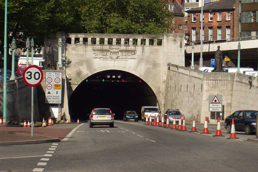 The Liverpool entrance to the Queensway Tunnel, which runs under the River Mersey connecting Birkenhead with central Liverpool.