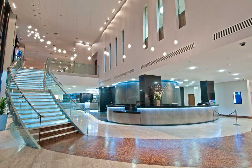 There is a large open-plan lobby area where you can find the hotel reception and the in-house bar and restaurant. (Photo © 2019 Hilton)