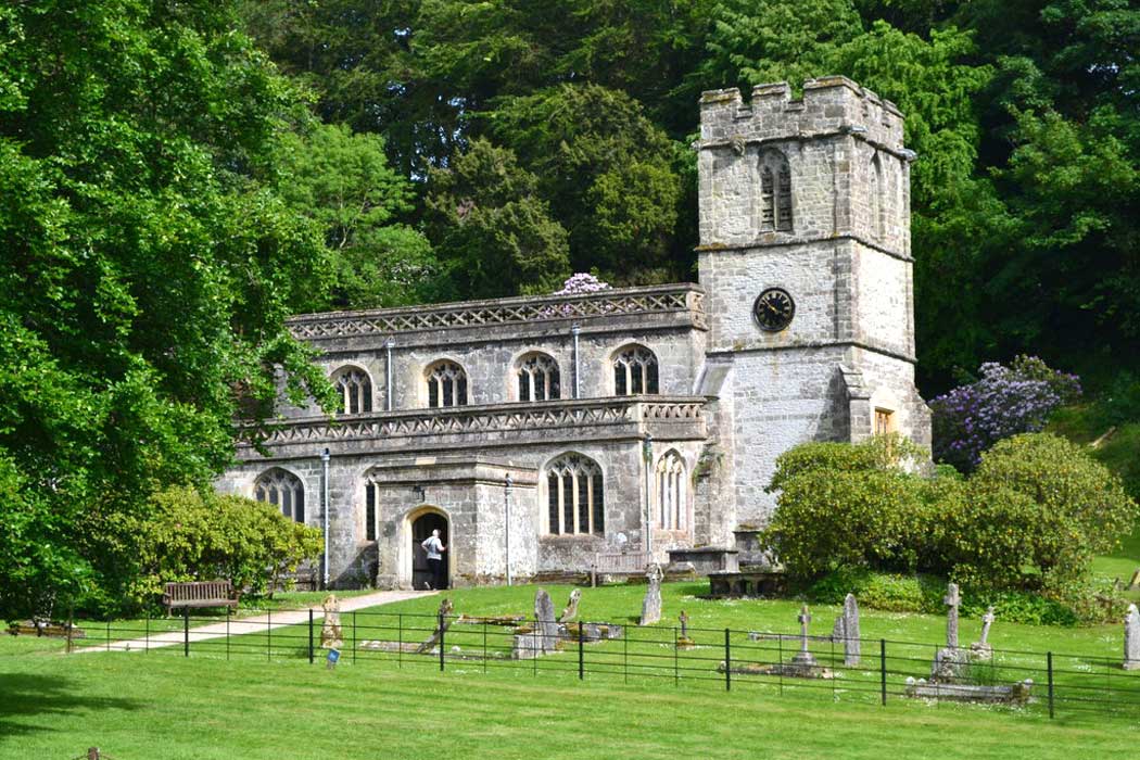 The Grade I-listed St Peter’s Church in Stourton dates from the 14th century but it has been considerably altered over the years. It is noted for its impressive monuments to the Stourton and Hoare families. (Photo: David Martin [CC BY-SA 2.0])