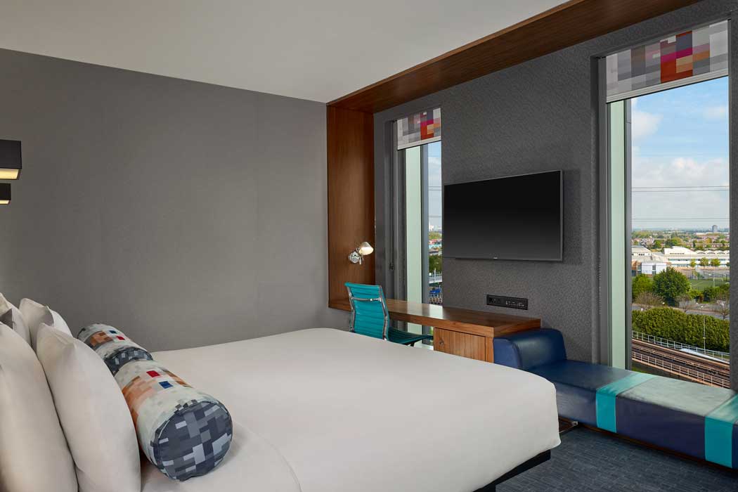 A standard guest room at the Aloft London Excel. (Photo: Marriott)