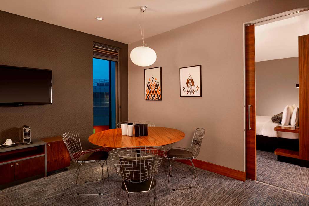 The hotel’s Savvy Suites are larger than standard guest rooms and feature separate living and sleeping areas. (Photo: Marriott)