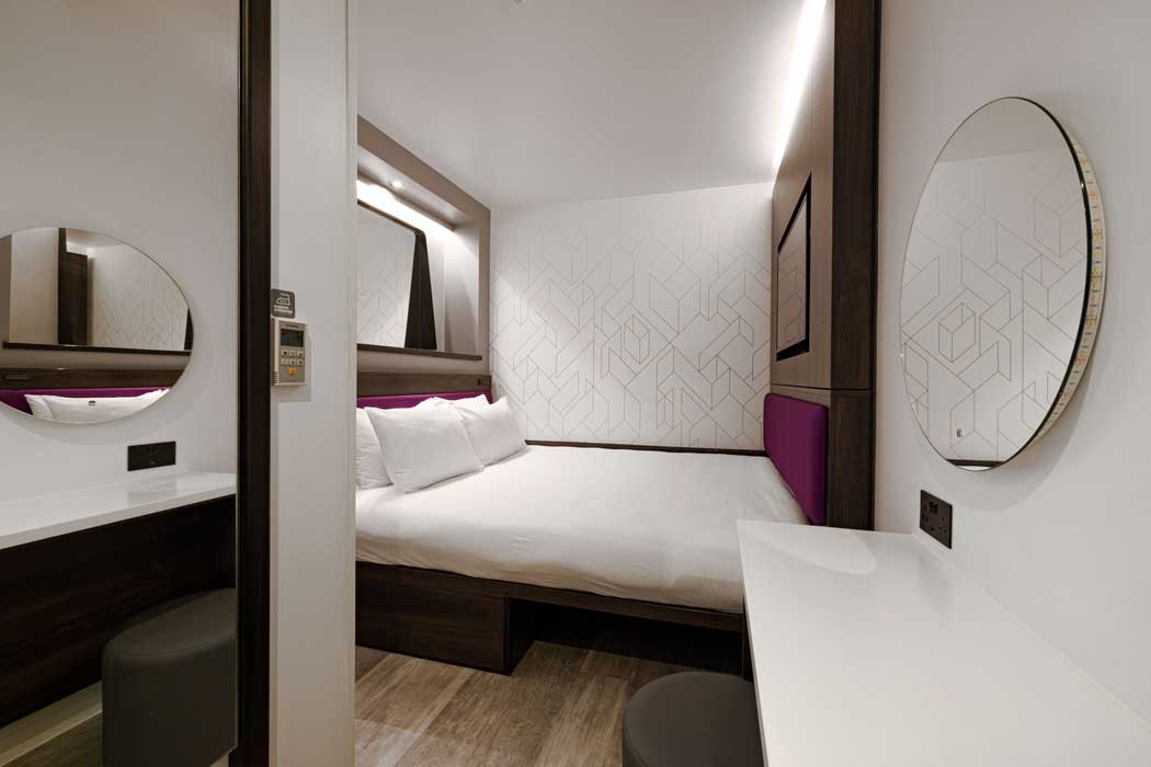 A guest room at the YOTEL London Shoreditch hotel. (Photo: YOTEL)