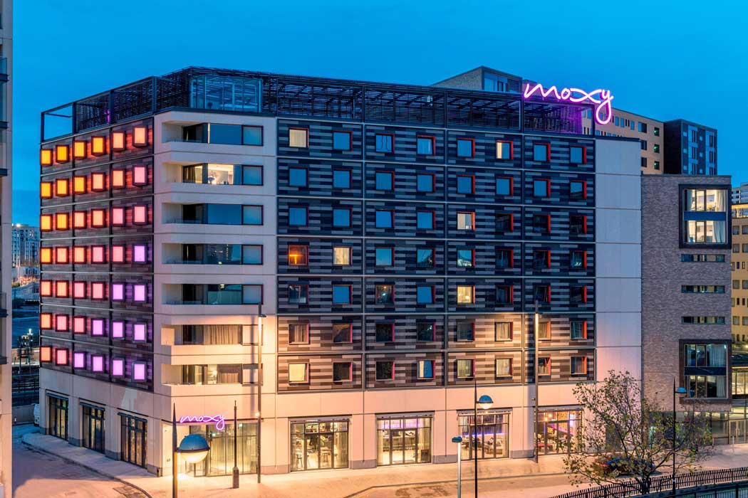The Moxy London Stratford is an affordable, yet stylish, hotel in Stratford in East London. Despite being outside Central London, the location is convenient with excellent transport connections into Central London. (Photo: Marriott)