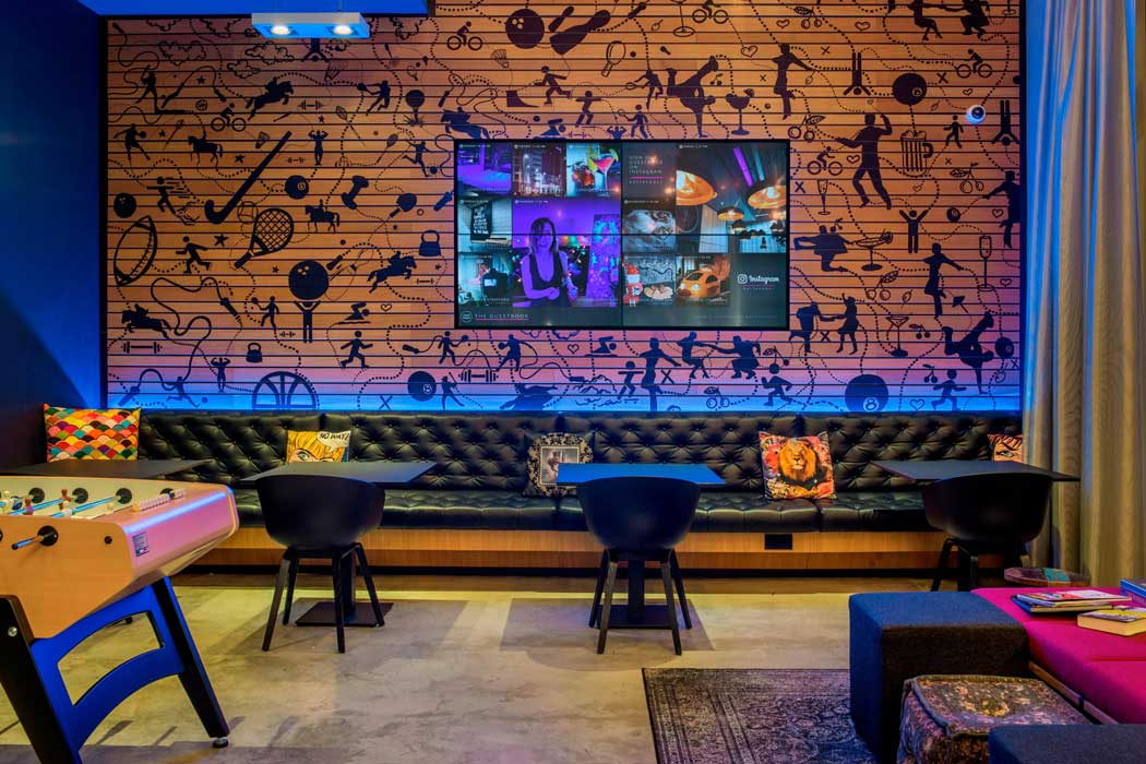 Much like a hostel, the ground floor’s common areas are a major part of Moxy’s identity. (Photo: Marriott) 