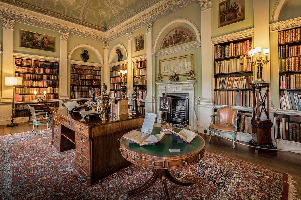 The Old Library at Harewood House features Chippendale chairs and a Regency-era desk that is believed to have been made by Wright and Elwick. (Photo: Michael D Beckwith)