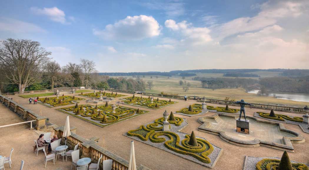 The Terrace and Parterre comprise the most formal of the gardens at Harewood. (Photo: Paul Lakin [CC BY-SA 3.0])