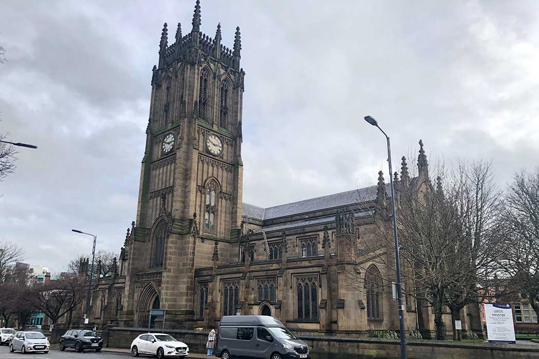 Leeds Minster is a large Anglican church at the southeastern corner of Leeds city centre. (Photo © 2024 Rover Media)
