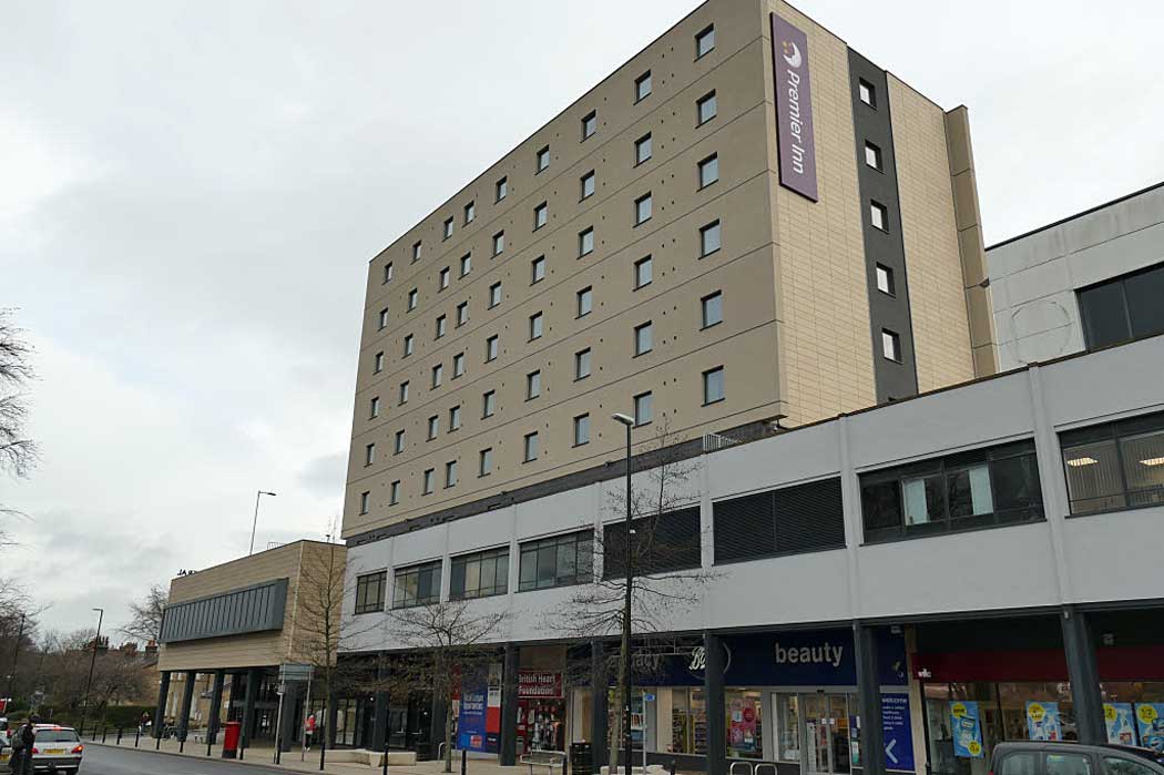 The Premier Inn Leeds Headingley hotel is a modern hotel in a busy suburban shopping area that is an easy walk to Headingley Stadium and just a 10-minute bus ride into the city centre. (Photo: Stephen Craven [CC BY-SA 2.0])