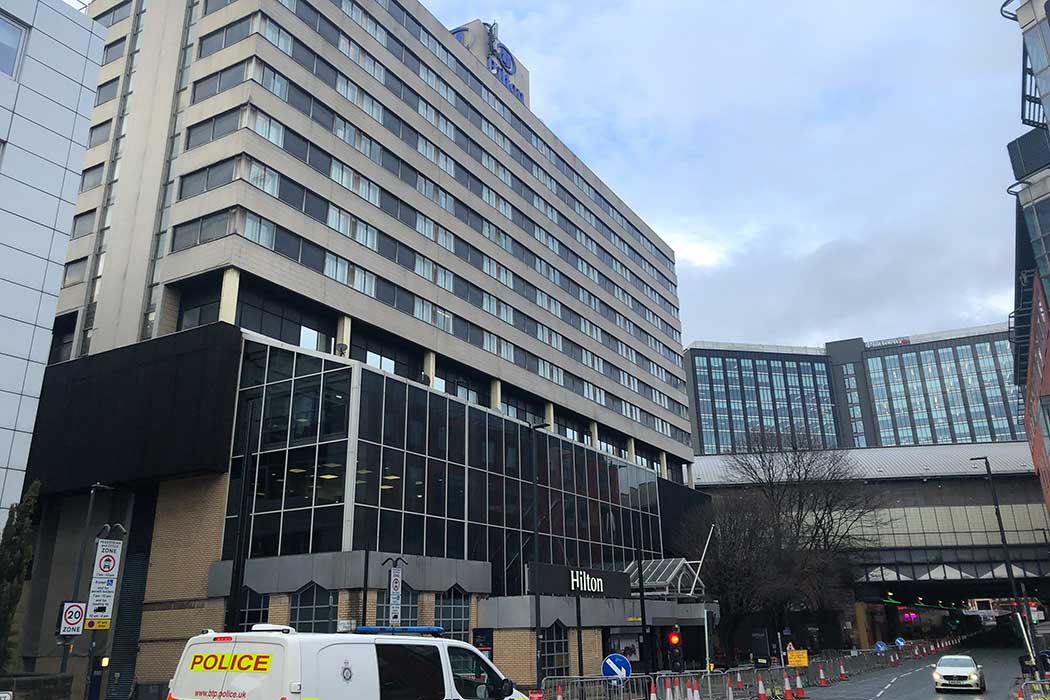 The Hilton Leeds City hotel has a handy location if you’re travelling by train; however, it is a little dated when compared with other hotels in Leeds. (Photo © 2024 Rover Media)