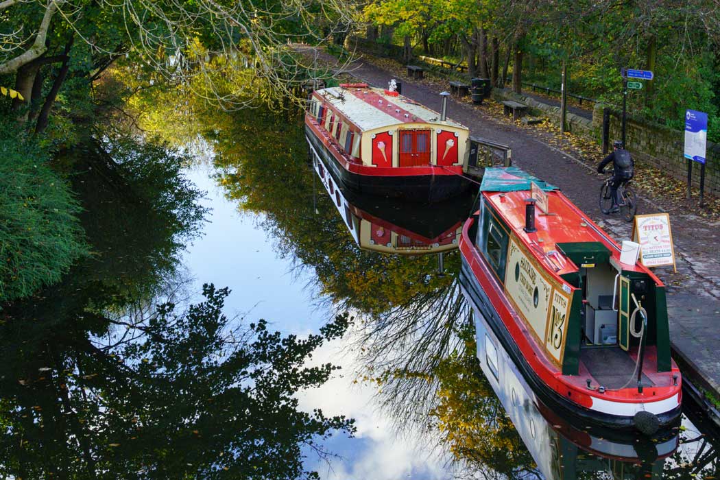 The Saltaire Trip Boat offers short cruises on the narrowboat Titus that take you along a scenic stretch of the Leeds and Liverpool Canal at Saltaire.