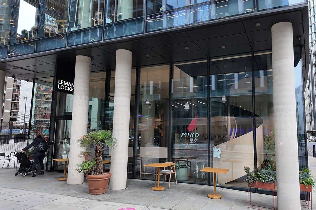 Leman Locke is a modern apartment hotel in a high-rise building close to where the East End and the City of London meet. It is close to both Aldgate and Aldgate East tube stations. (Photo © 2024 Rover Media Pty Ltd)