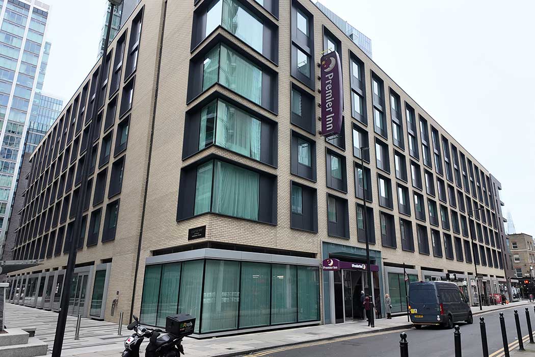 The Premier Inn London City Aldgate hotel is a good value accommodation option located near where the City of London meets the East End. (Photo © 2024 Rover Media Pty Ltd)