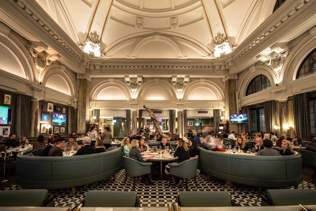 The hotel's Bull & Bear restaurant is an opulent dining venue on the former trading floor. (Photo: Stock Exchange Hotel)