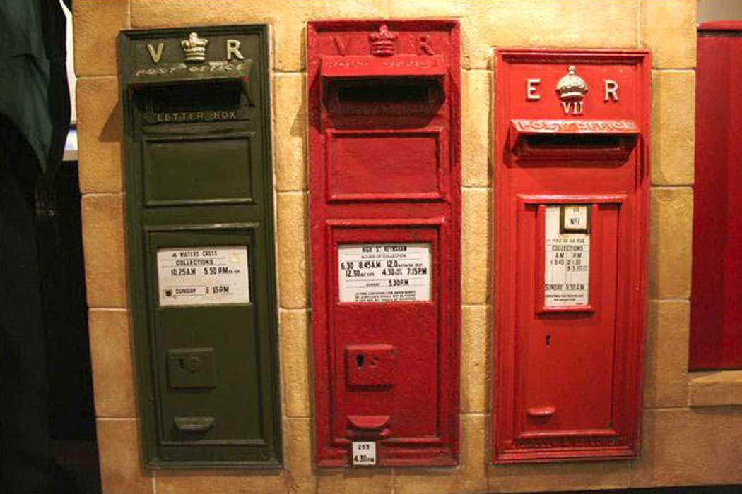Exhibits at the Bath Postal Museum include a collection of Victorian-era post boxes. (Photo: Mark Anderson [CC BY-SA 2.0])