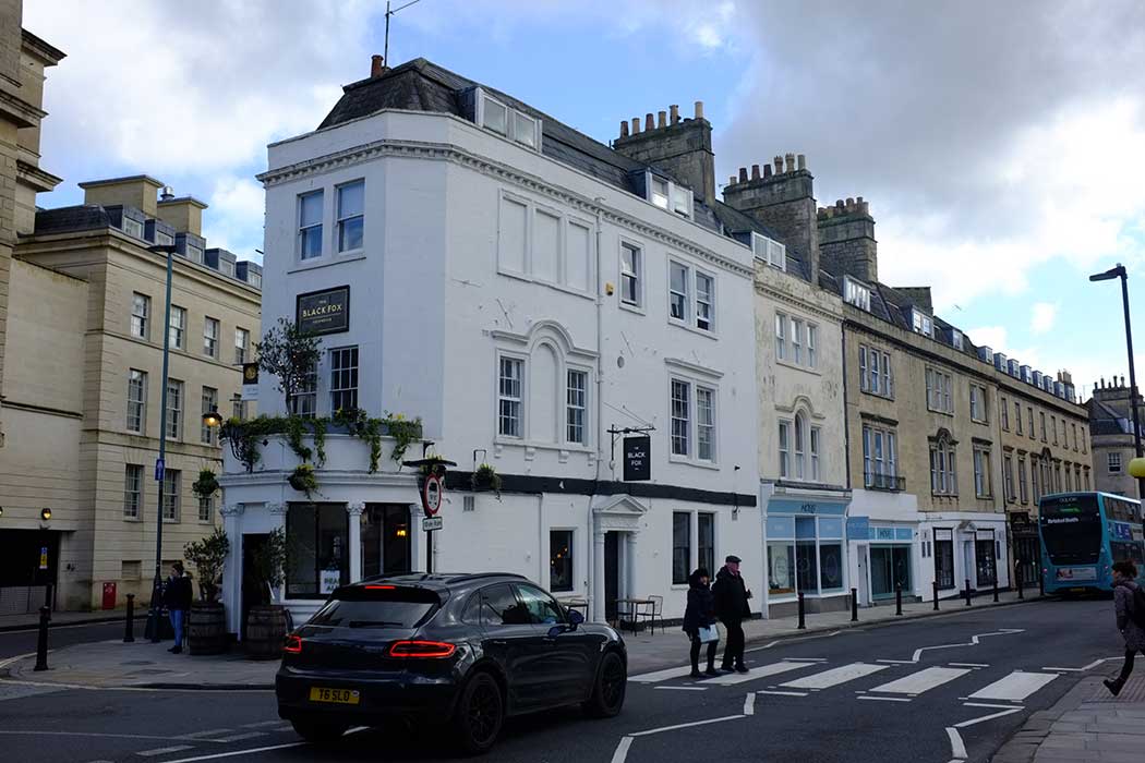 Formerly the rowdy Hobgoblin pub, this 18th-century pub was recently refurbished and reopened as The Black Fox pub with accommodation in nine rooms upstairs. (Photo © 2024 Rover Media)