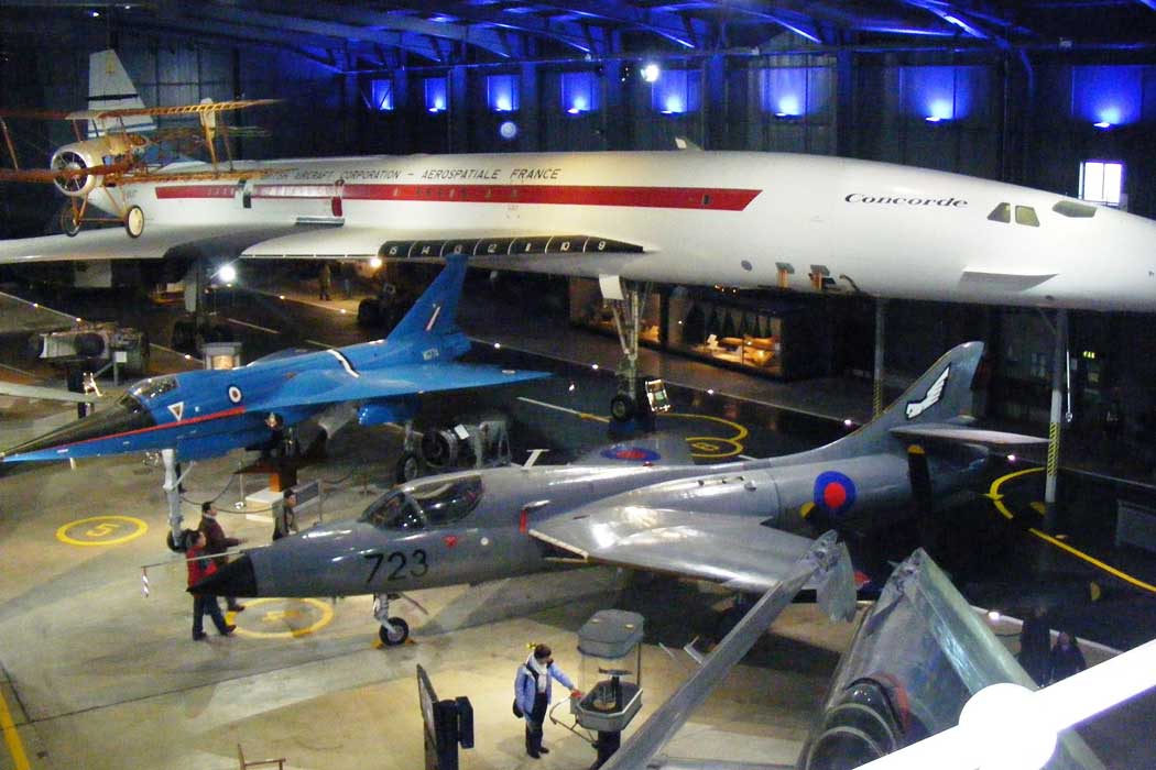 The first British-built Concorde in Hall Four of the Fleet Air Arm Museum near Yeovil. 