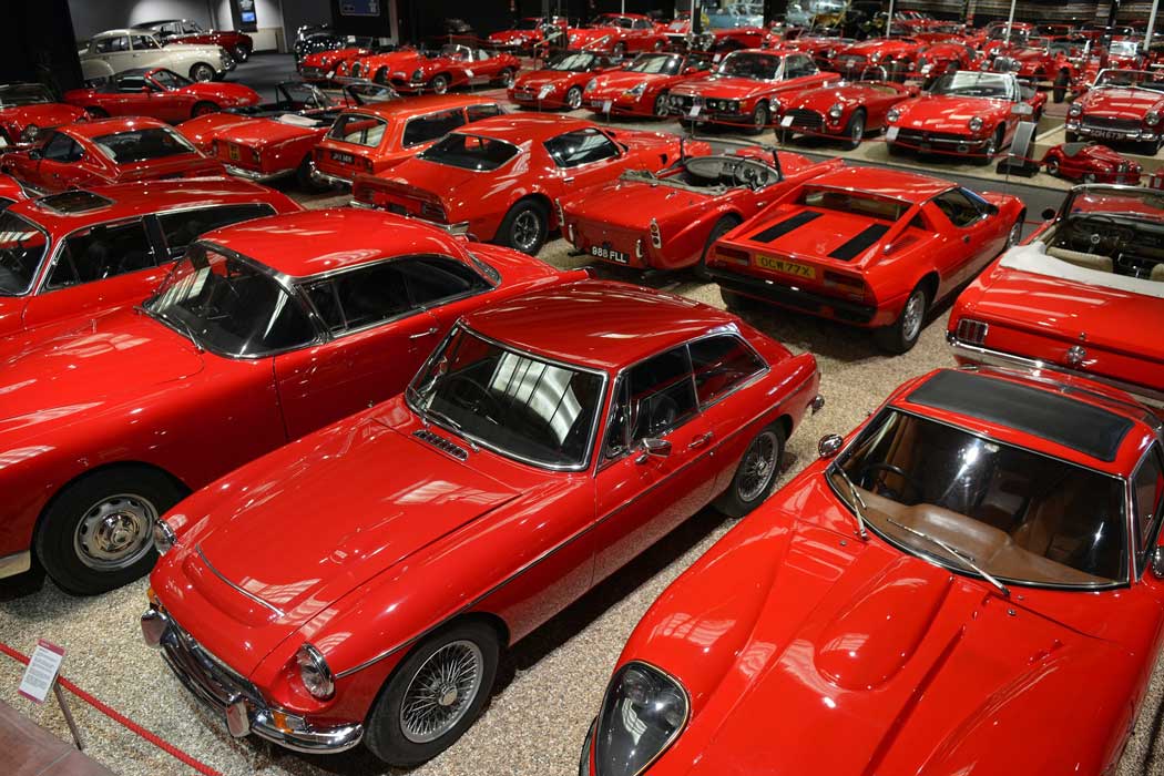 The Red Room at the Haynes International Motor Museum is home to around 50 red sports cars. 