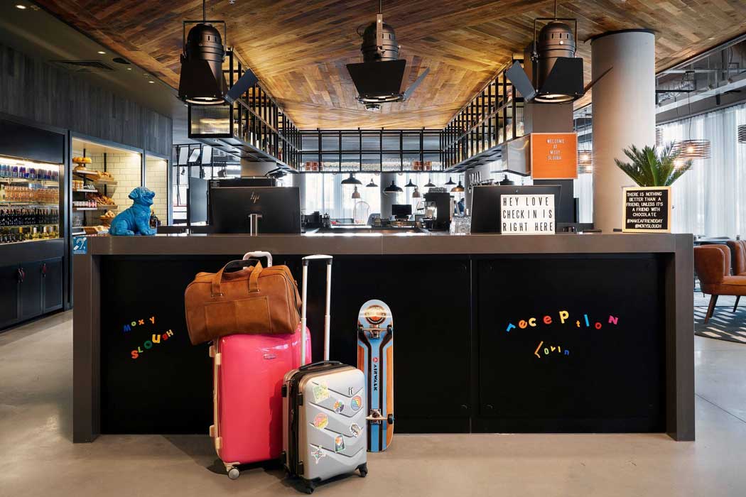 Check in to the Moxy hotel at the bar. (Photo: Marriott)